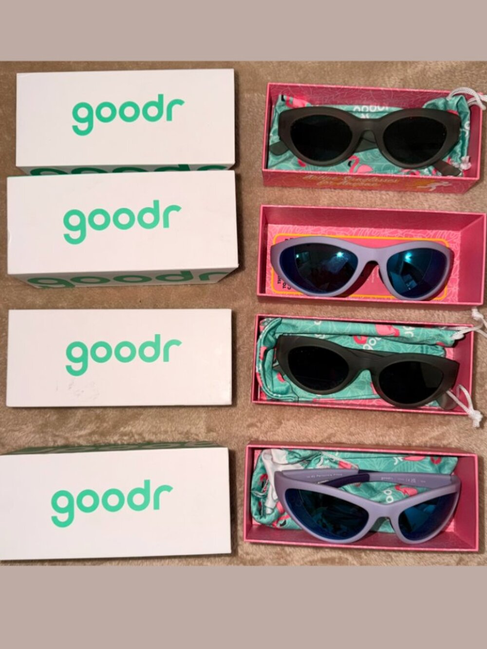 Goodr sunglasses set of 4
